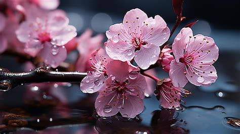 Premium Photo Cherry Flower Branch HD 8K Wallpaper Stock Photographic