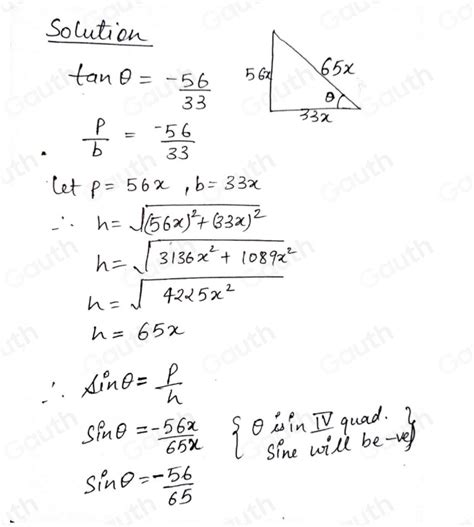 Solved Given That Tan And That Angle Terminates In