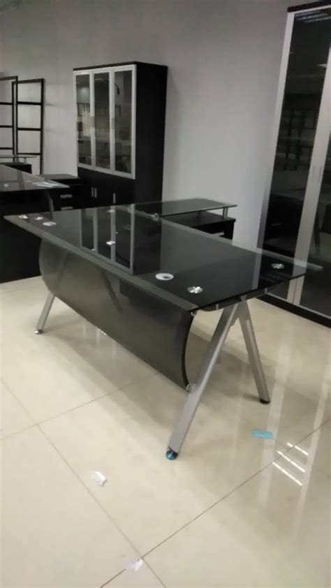 Glass Trestle Table/modern Glass Office Table/modern Glass Side Table ...