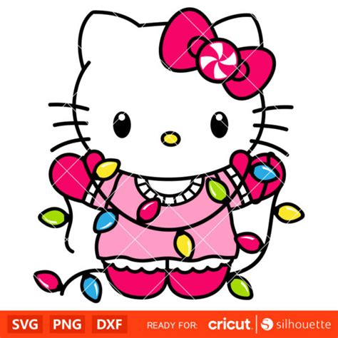 Hello Kitty Christmas Lights Svg Christmas Svg Sanrio Christmas Svg