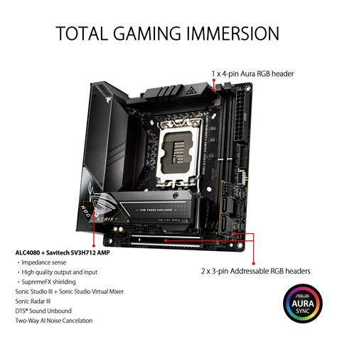 Asus Rog Strix Z690 I Gaming Mini Itx Motherboard Wifi 6e