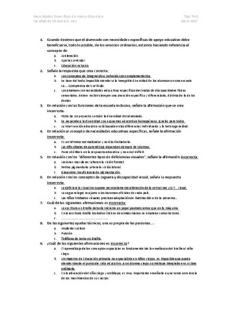 Tipo Test Necesidades Corregido Pdf