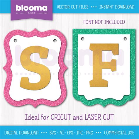 Bunting Banners Svg Layered Banner Svg Cut Files For Cricut Etsy