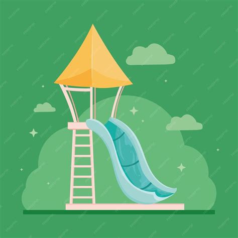 Premium Vector Water Park Slide With Roof