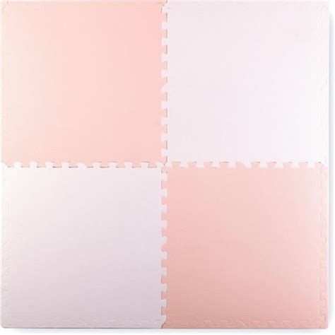 Puzzel Speelmat Voor Kinderen Zachte Schuimmat 120x120 Cm Roze Wit