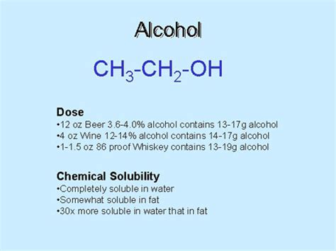 The Chemical Properties of Alcohol