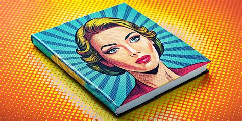 Pop Art Book Cover With Womans Face On A Halftone Background Pop Art