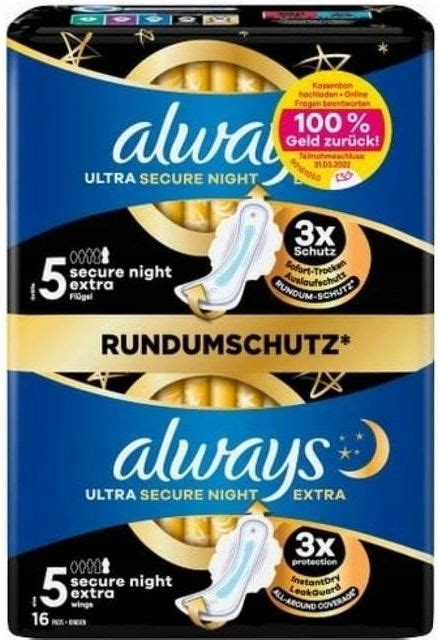 Always Ultra Podpaski Secure Night Extra Szt Opinie I Ceny Na Ceneo Pl