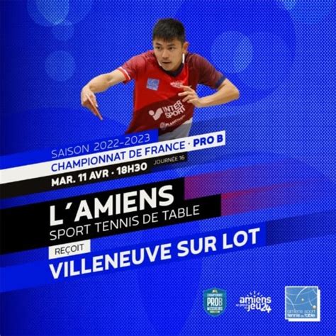 Pro B lAmiens STT reçoit Villeneuve sur Lot le mardi 11 avril 2023 à