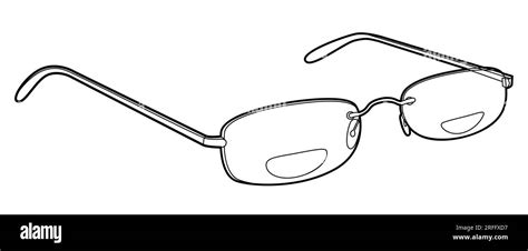 Bifocal Rimless Frame Glasses Fashion Accessory Illustration Sunglass 3 4 View For Men Women