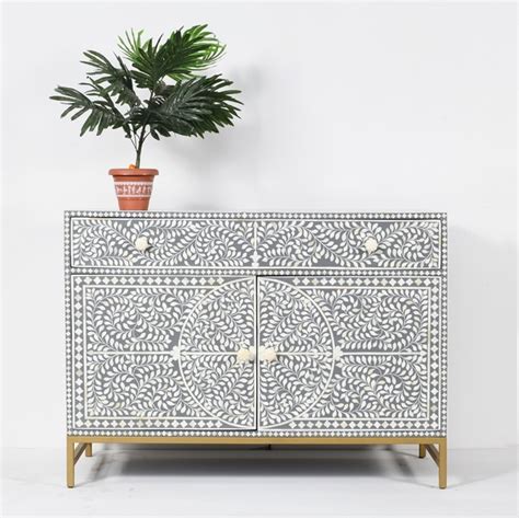 Grey Bone Inlay Sideboard - Chisel and Log