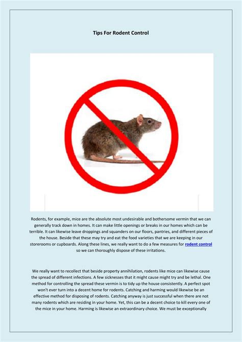 Ppt Tips For Rodent Control Powerpoint Presentation Free Download