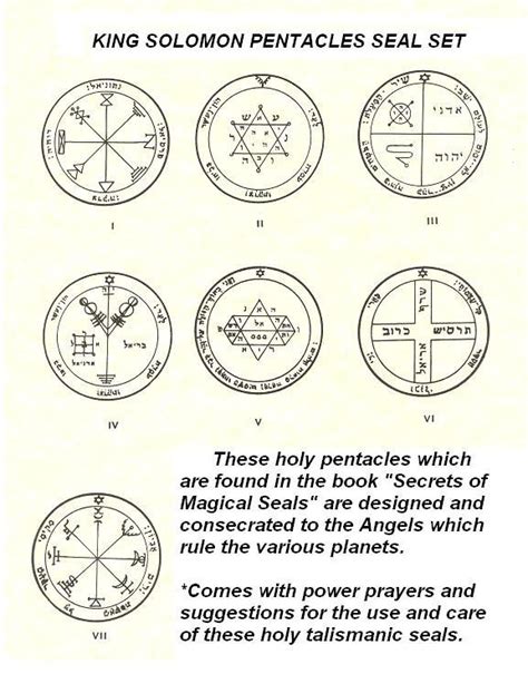 King Solomon Pentacles Planetary Seal Set 44 Seals Digital Png Format