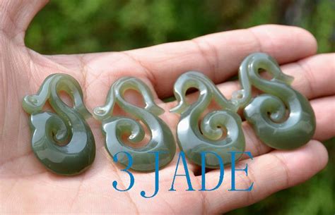 Nephrite Jade Maori Swirl Manaia Pendant Nz Greenstone Koru Pounamu