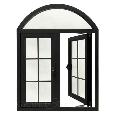 Black Aluminum Arched Casement Windows Janelas