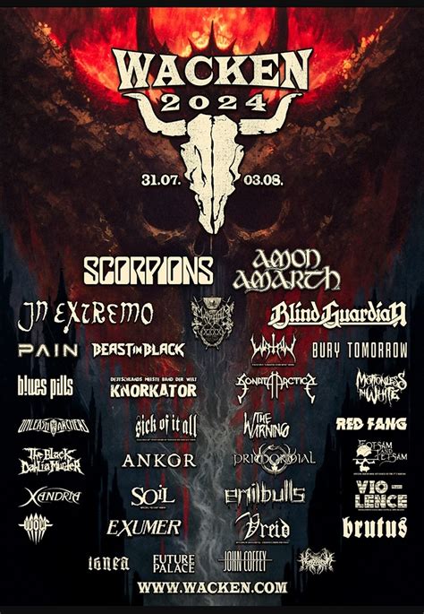 Wacken Open Air Germany Line Up