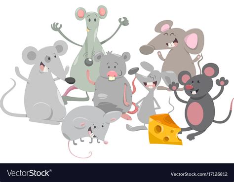 Mice Animal Characters Cartoon Royalty Free Vector Image