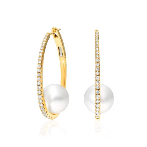 Pearl Hoop Earrings Gold Pearl Earrings For Women Hi Pearl Jewelry