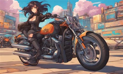 Dark Haired Biker Girl Riding Her Harley 01 By Ksteele On Deviantart