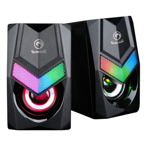 Parlante Marvo Scorpion SG 118 Gamer USB Negro Con Luces RGB