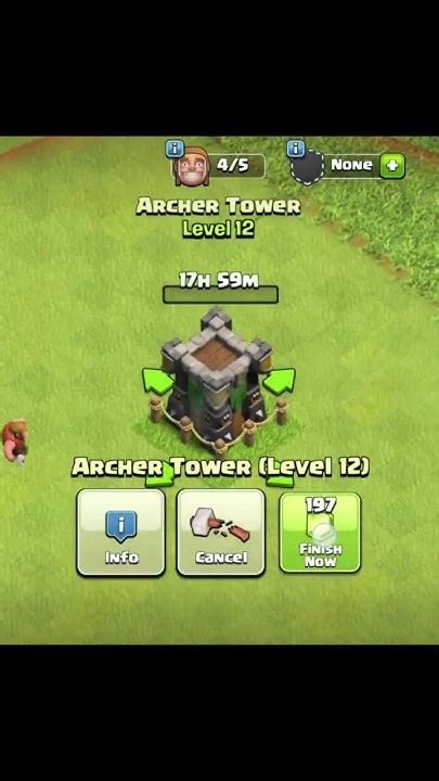 Archer Tower Level 1 To 21😀shortsviralcoc Youtube