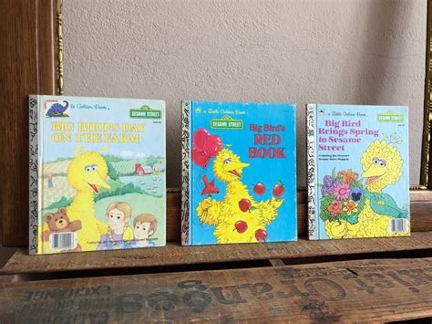 Big Bird Libros Set De 3 Sesame Street Golden Books Libro Etsy