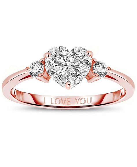 Genevive Sterling Silver With 18k Rose Gold Plated Heart And Round