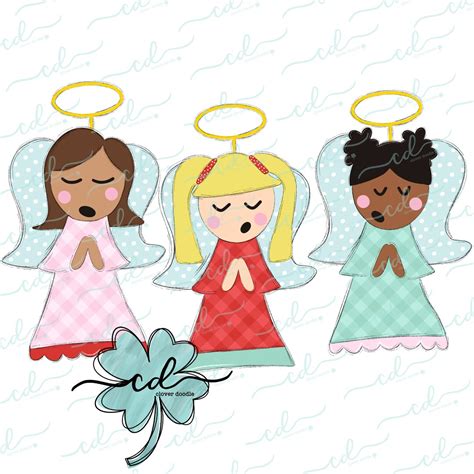 Christmas Singing Angels Trio CD PNG, Digital Download for Sublimation ...