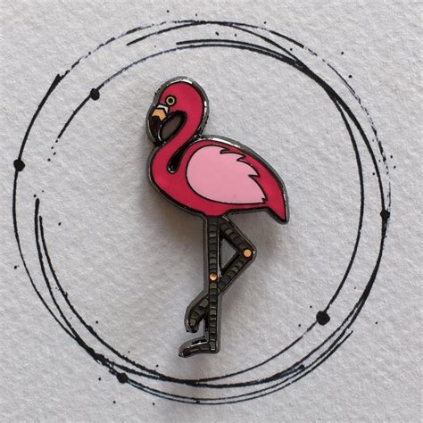 Flamingo Enamel Pin Flamingo Pin Badge Pink Flamingo Badge Flamingo