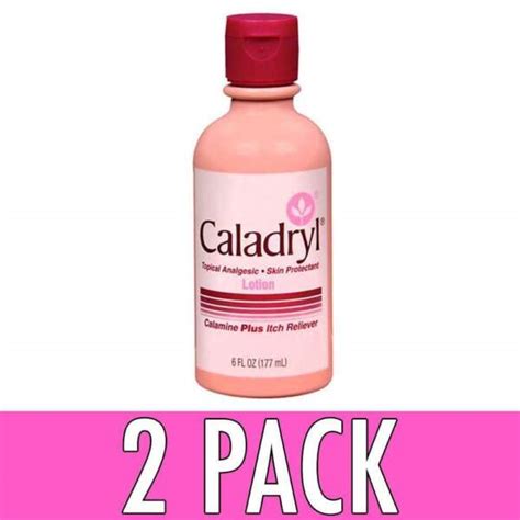 Caladryl Pink Calamine Skin Protectant Plus Itch Relief Ounce Bottle