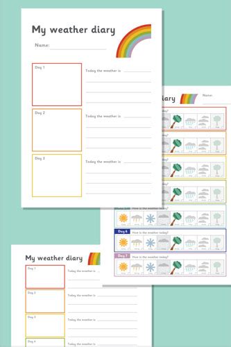 Early Learning Resources Weather Diaries Free Early Years And Primary