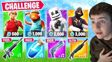 Rastgele Sk N Challenge T Rk E Fortnite Youtube