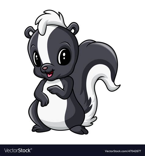 Cute baby skunk a sitting Royalty Free Vector Image