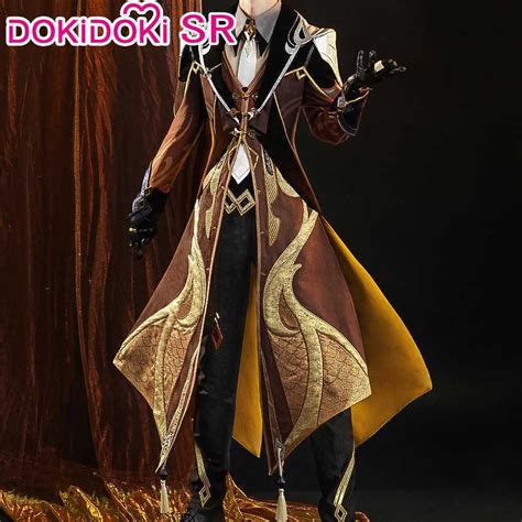 Disponibles Dokidoki Sr Game Genshin Impact Cosplay Zhongli Costume