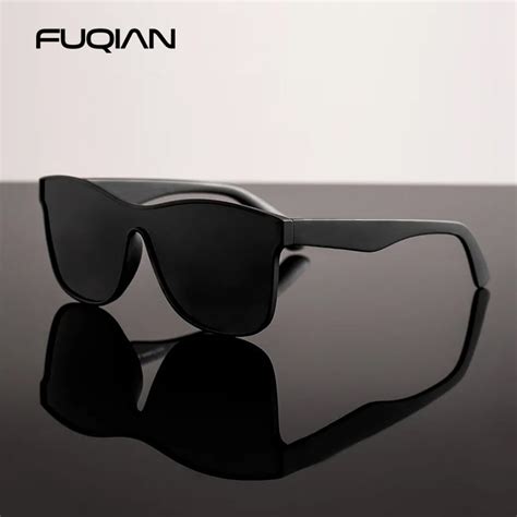 Fuqian 2021 Fashion Polarized Sunglasses Men Women Luxury Square Black