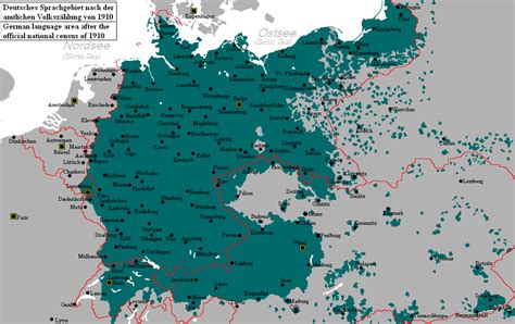 Map Of European Regions That Were Ethnic German Andor German Speaking