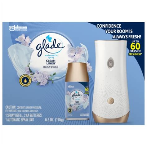 Glade Automatic Spray Starter Kit Air Freshener Clean Linen 62 Oz