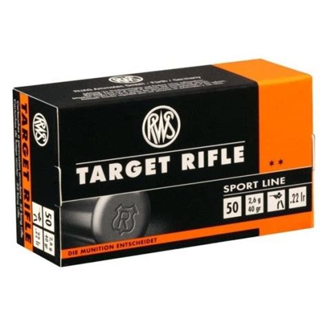 Boite De 50 Munitions RWS Target Rifle 22 LR Cartouches Tir Sportif