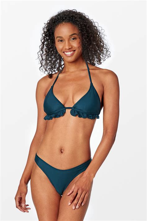 Triangel Bikini Set In Dunkelblau Cupshe Deutschland