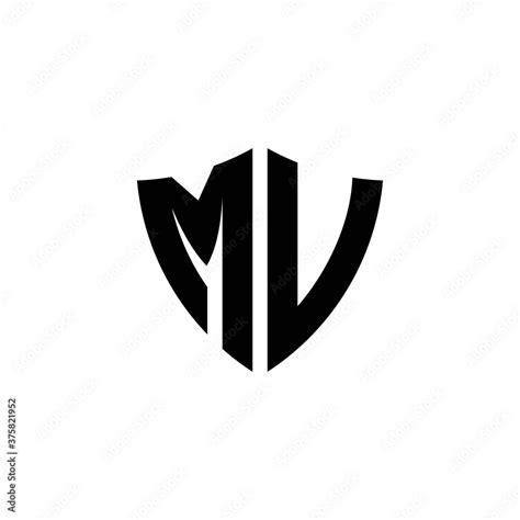 mv monogram logo  shield shape design template stock vector adobe