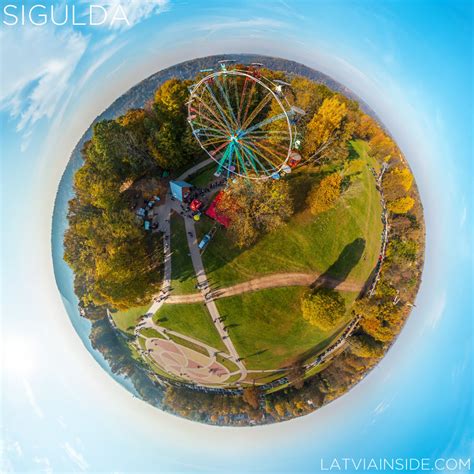 Golden Autumn in Sigulda | Aerial 360° Tour - LATVIA INSIDE VR - Discover Latvia in virtual reality