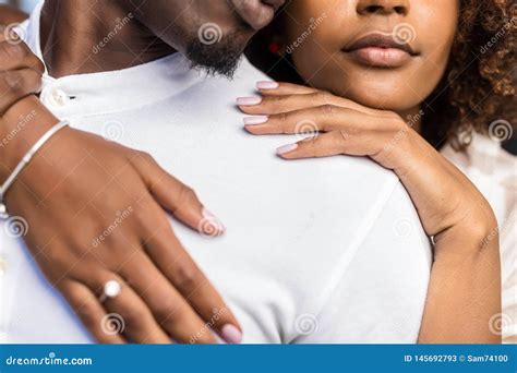 Close Up Outdoor Protrait Of African American Couple Embracing Each