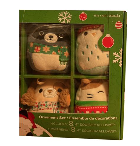 Kellytoy Squishmallows 4 Inch Christmas Holiday Ornament Set Soft Plush Toy Winter Theme 8