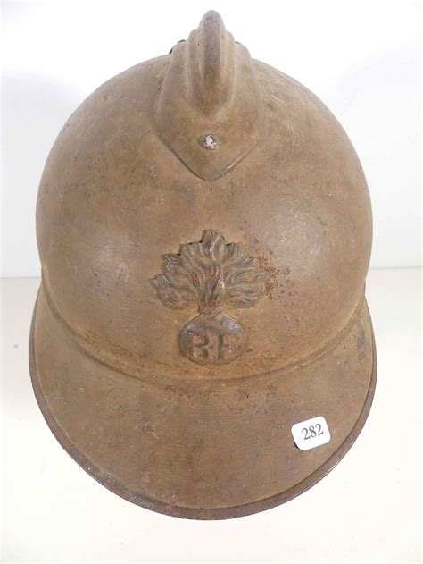 14 18 Casque adrian infanterie dont légion moutarde coiffe