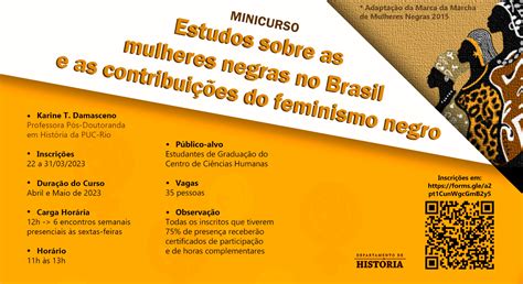 Português Minicurso Estudos sobre as mulheres negras no Brasil e as