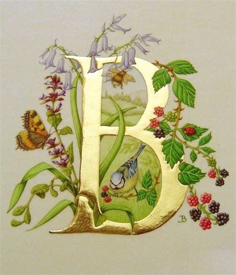 Garden Monogram Alphabet Art Illumination Art Illuminated Letters