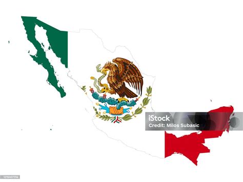 Vetores De Mapa Do México Com Bandeira Nacional E Mais Imagens De