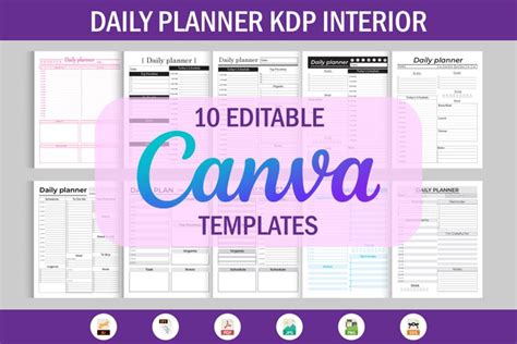 10 Editable Canva Templates Daily Planner For Kdp 2264940