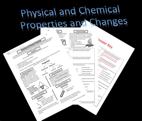 Physical And Chemical Changes And Properties And Intensiveextensive