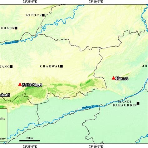 Map of Potwar Plateau, Pakistan showing the carnivoran localities in... | Download Scientific ...